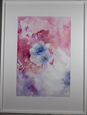 'Magenta Spring I' L.E. Print in White Frame