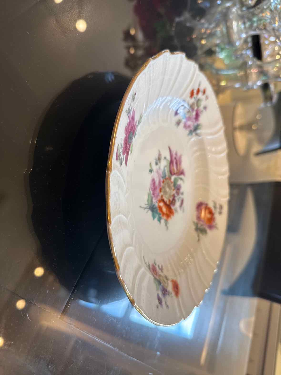 Antique 18th Century Meissen Porcelain Plate w/Deutsche Blumen Flowers