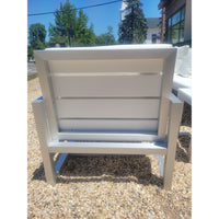 PAIR of Aluminum Lounge Chairs w/ White Poly Cushions by Gandia Blasco