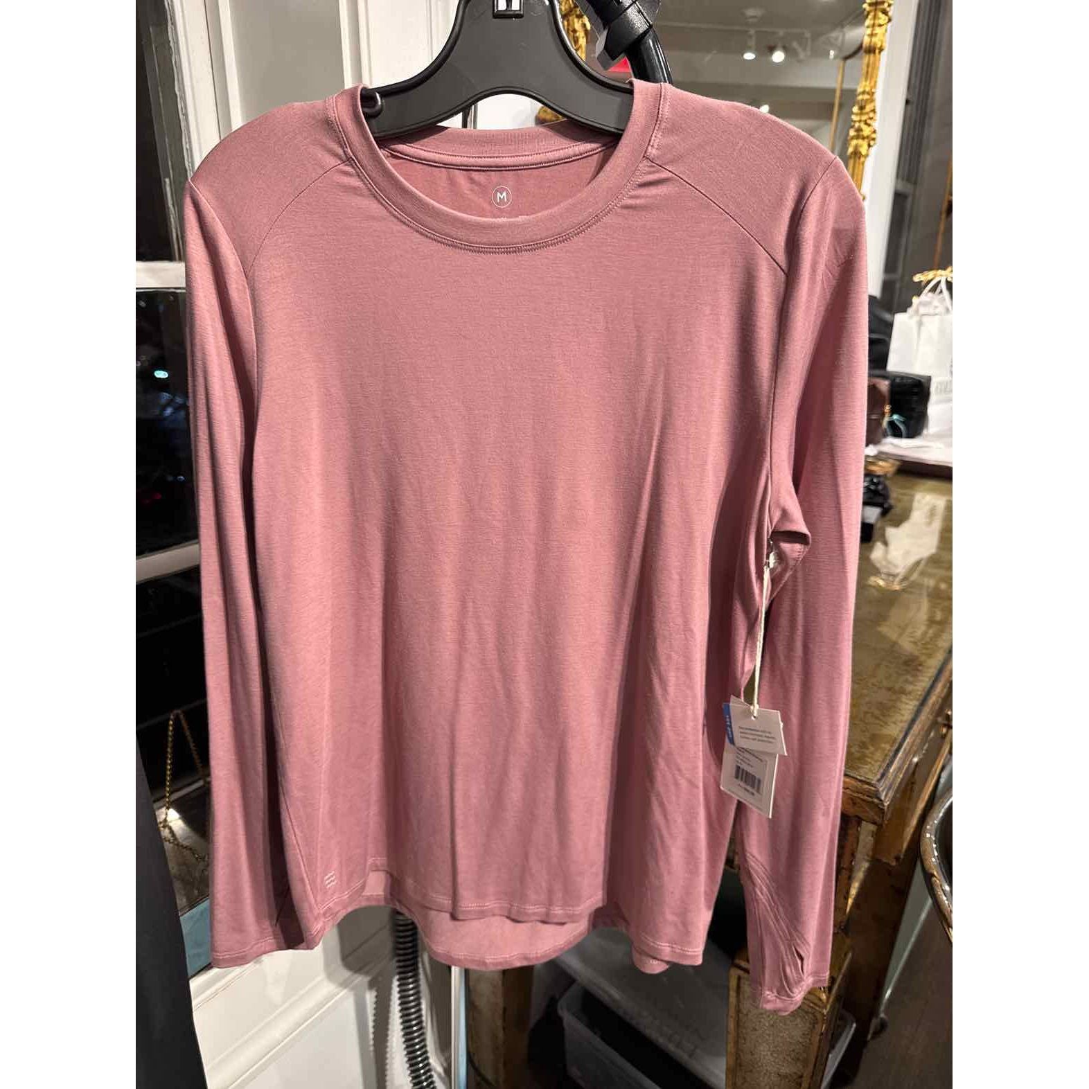 Women's Bamboo Shade Long Sleeve Ash Rose T-Shirt in Size M