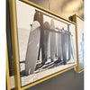 B&W Beach Surfboards Photograph on Canvas in Floating Wood Frame