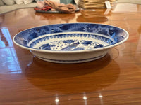 Antique Royal Copenhagen Peacock Cobalt Blue Aluminia Faience (Rare) Oval Veg