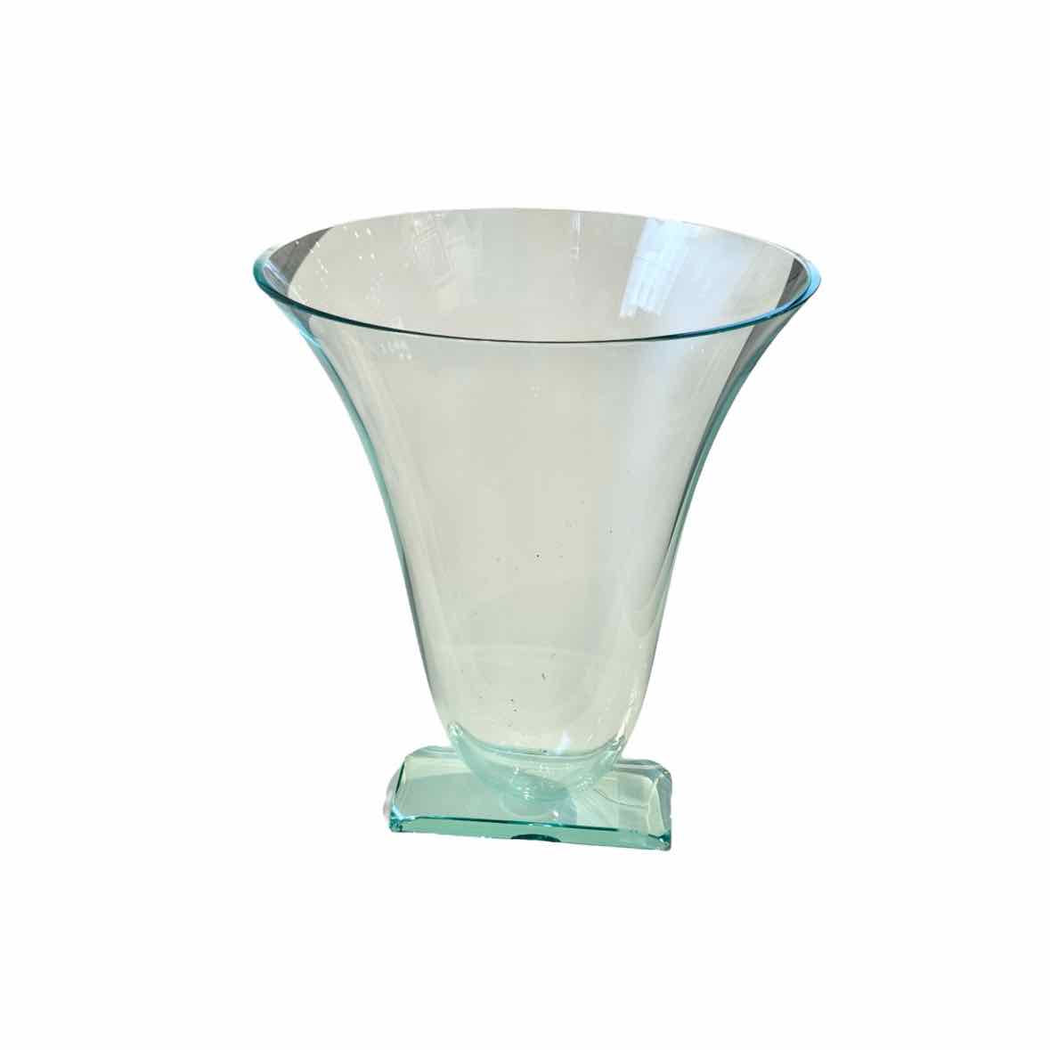 Green Glass Art Deco Vase