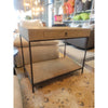 PAIR of Sawn Wood & Textured Steel 1-Drawer Side Tables by David Iatesta