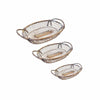 Set of 3 Silver Wire Oval Baskets