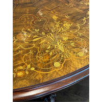 Custom Made Italian Wood Dining Table w/ Inlay