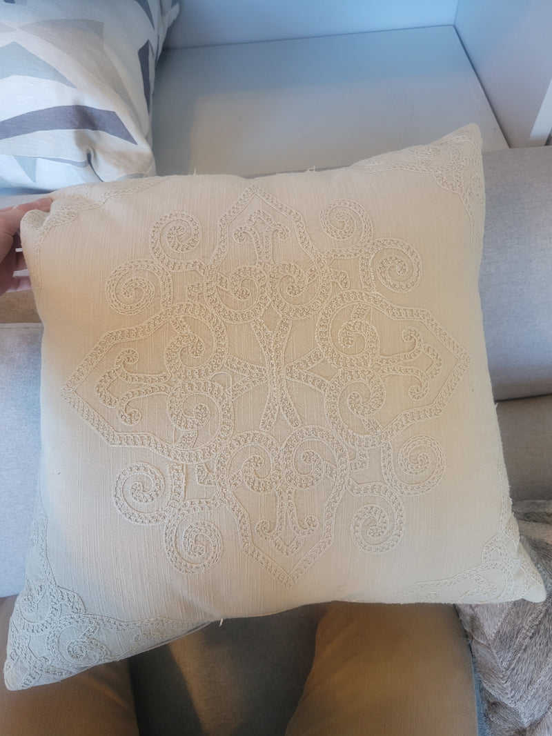 Embroidered Linen Pillow (#5)