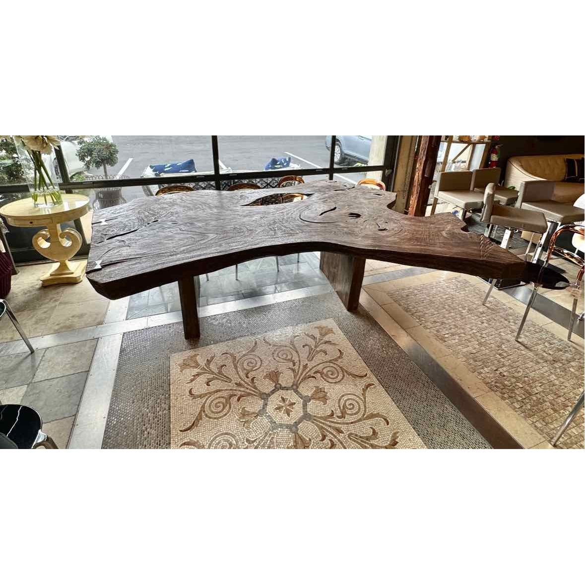 Live Edge Suar Wood Dining Table by Andrianna Shamaris