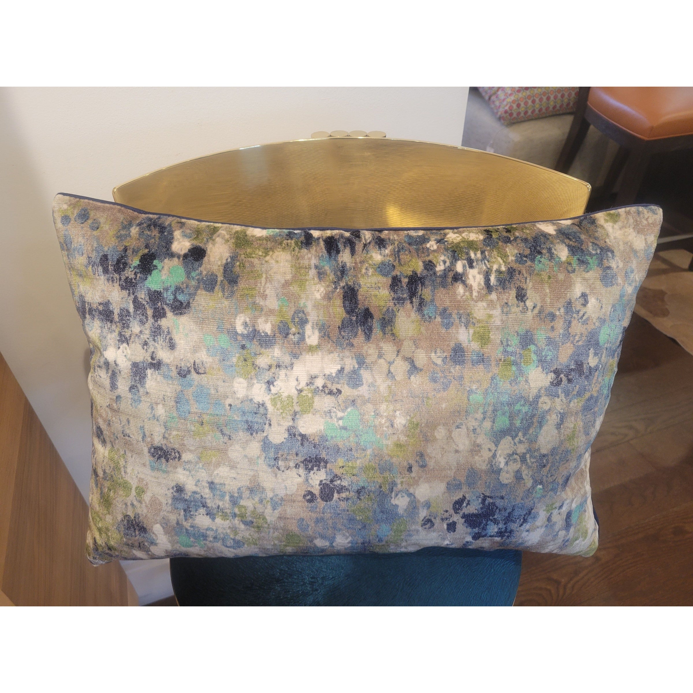 Painted Velvet Lumbar Pillow w/ Insert by Ryan Studio