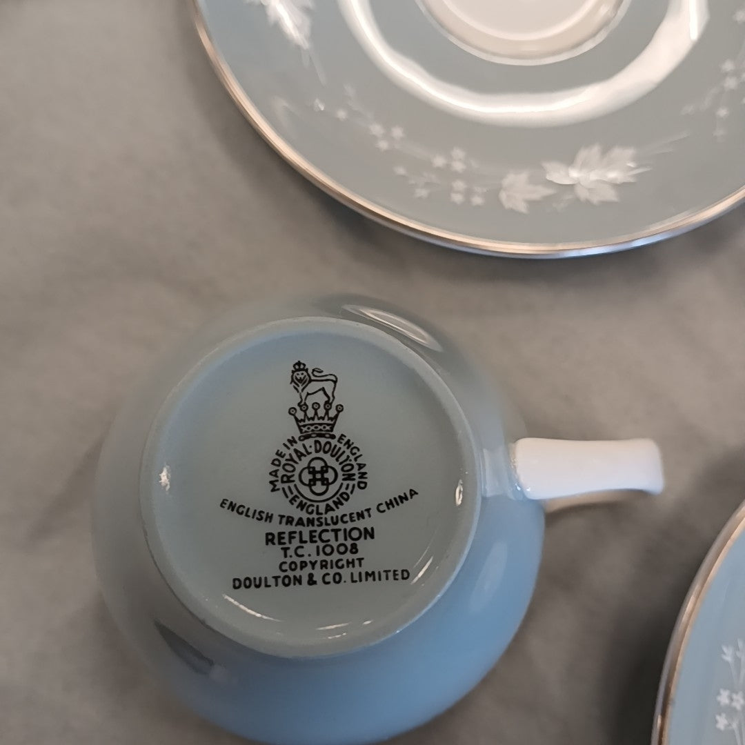 SET of 6 Espresso w/ 8 Saucers by Royal Doulton "Reflection"
