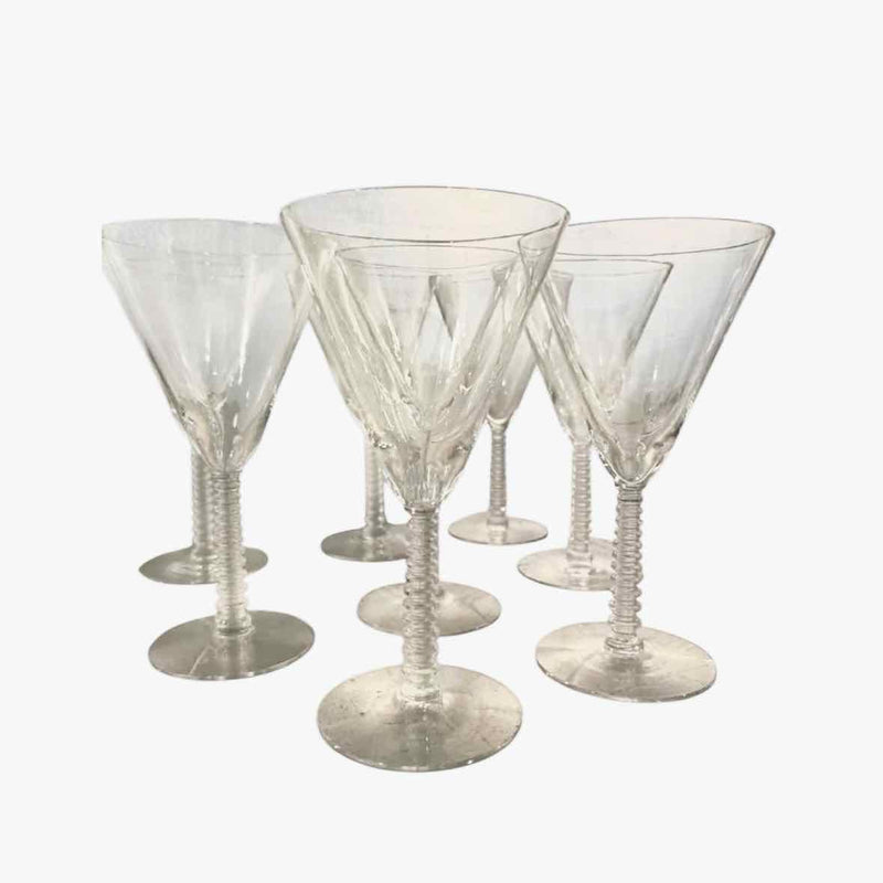 Set of 7 1940's wine glasses