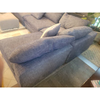 Custom Luxe Cloud Modular Sectional in Navy Perennials Textured Linen by RH - colletteconsignment.com