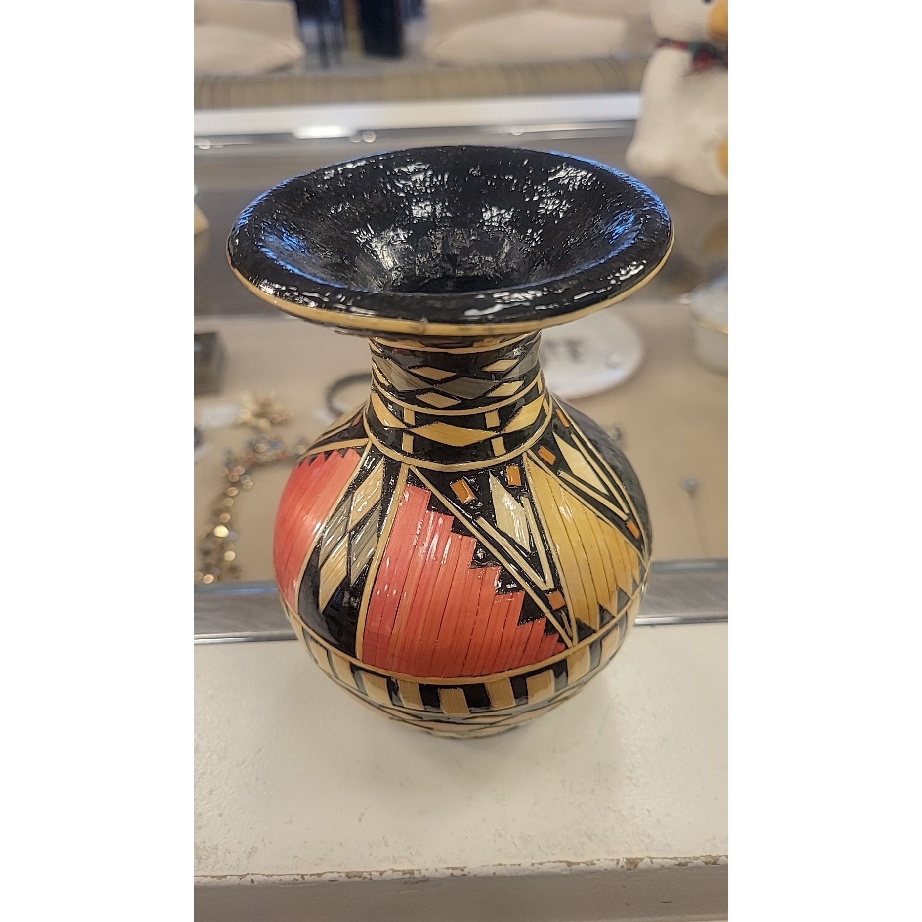 Moroccan Glazed Ceramic Vase