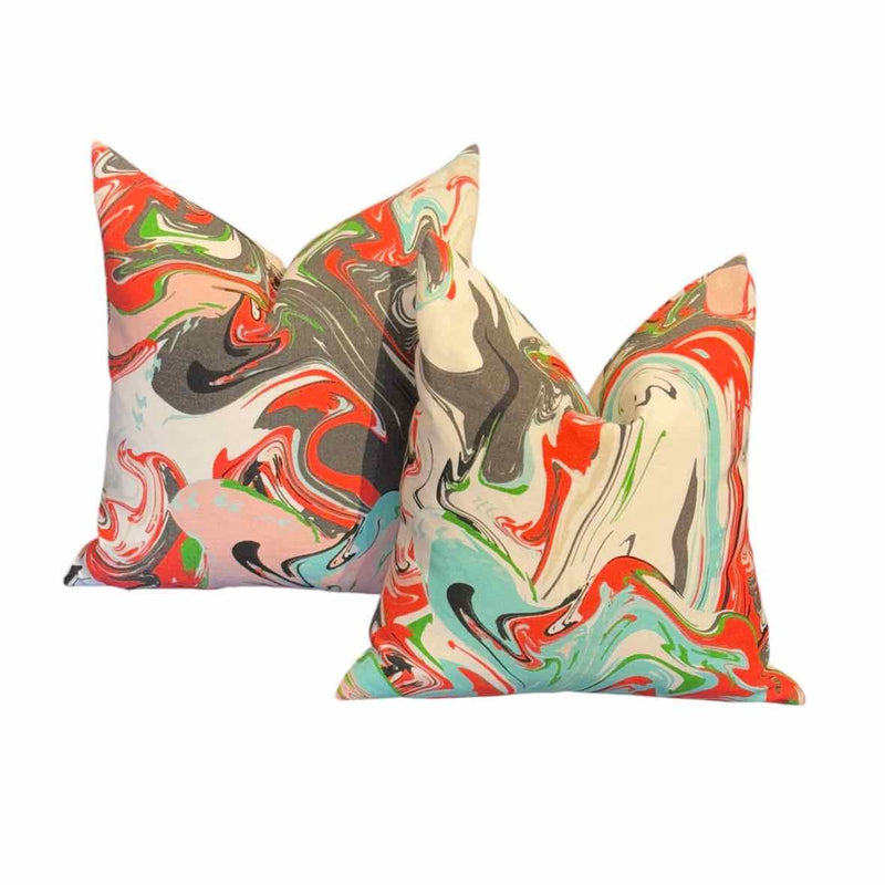 Pair of Multicolor Kate Spade Print Square Pillows