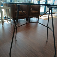 Wrought Iron Dining Table w/ Round Glass Top