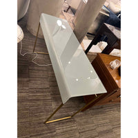 Gray Acrylic Top Desk w/ Brass Base