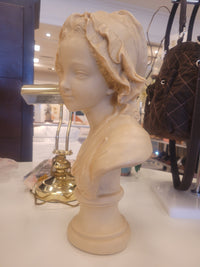 Signed Grinam Niam Paris 'Peasant Girl' Marble Bust