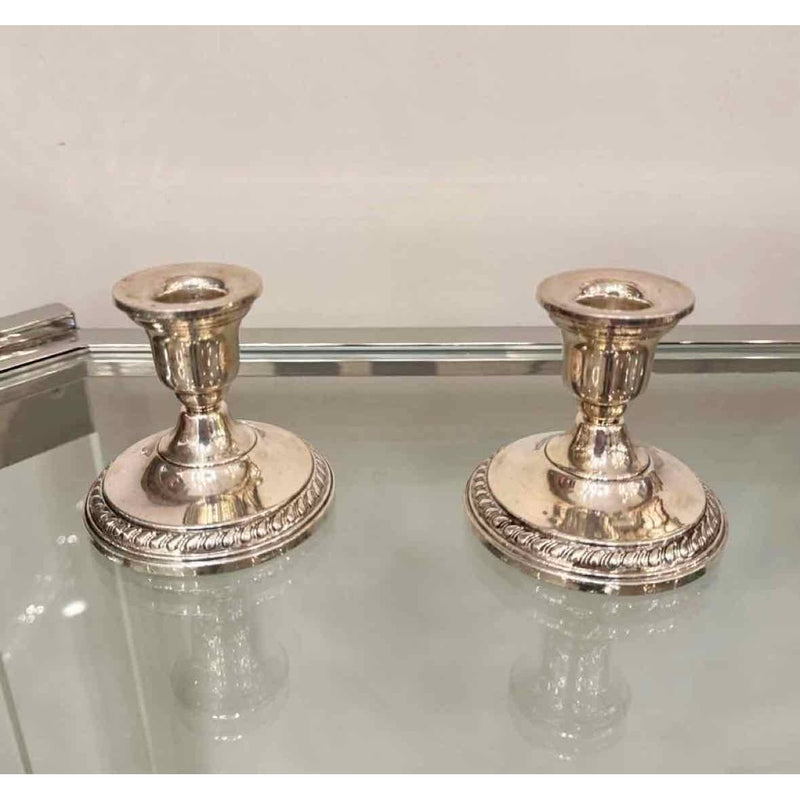 Pair of Weighted Sterling Silver Candlesticks