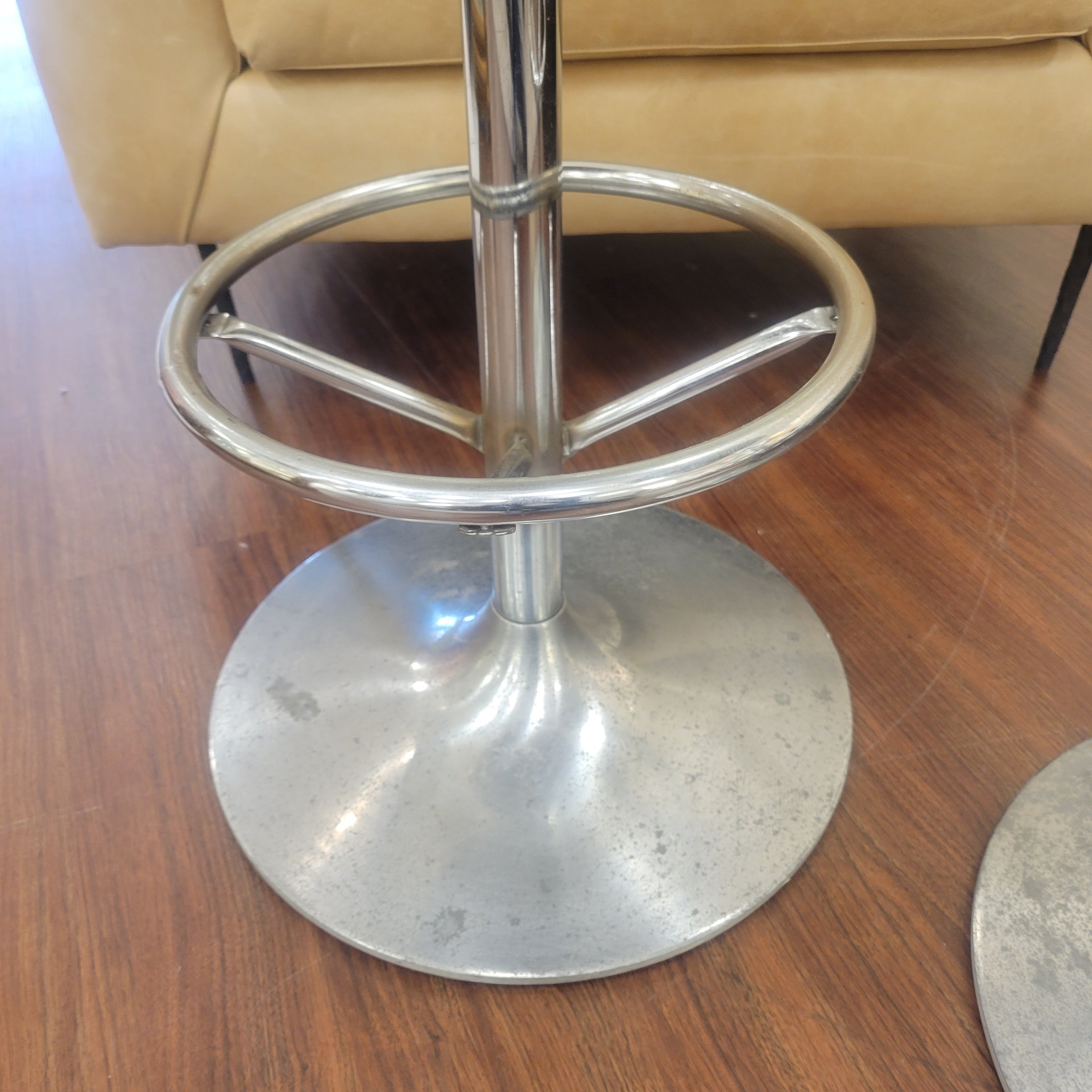 Pair of Mid-Century Lucite Bar Stools w/ Black Seats by Hill Manufacturing Co.