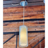 Clear Glass & Milk Glass Cylindrical Pendant