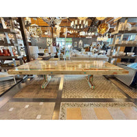 Custom Multicolor Reclaimed Wood with/ Epoxy Gloss Finish Dining Table