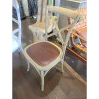 Madeleine X-Back Oak Chair w/ Leather Seat by RH