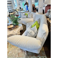 'Standard' White Chenille Modular Chaise Sofa - AS IS