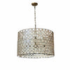 Serena Drum Chandelier by Oly Studio - Metal Frame w/ Capiz Shell Circles