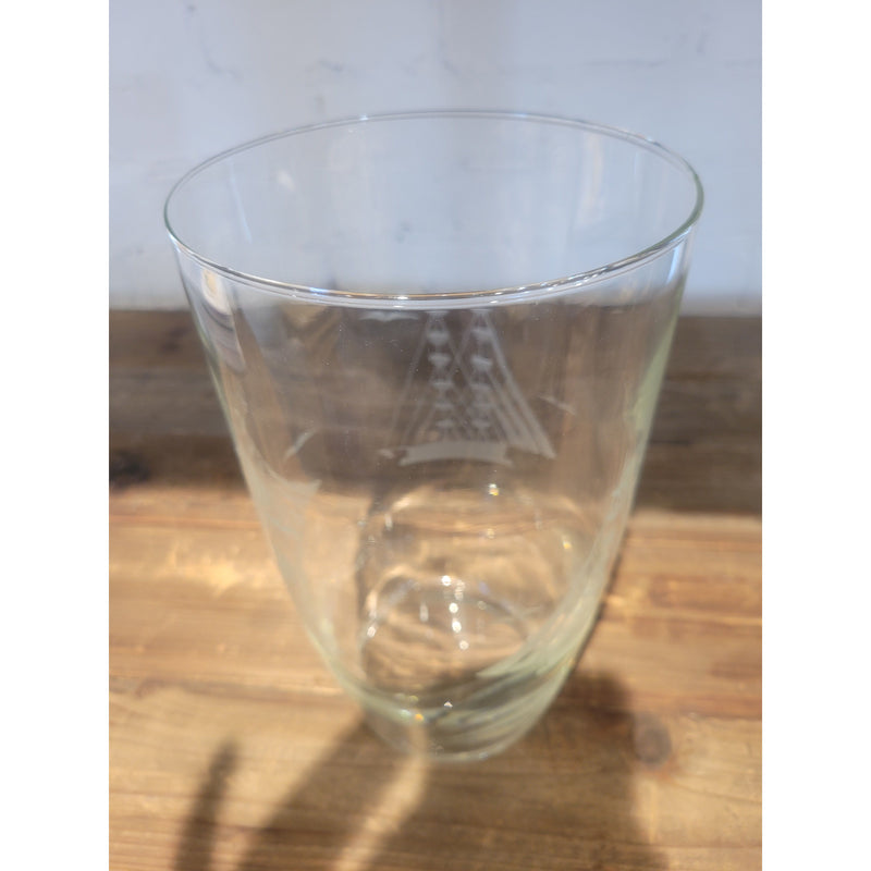 Clipper Ships Etched Crystal Vase
