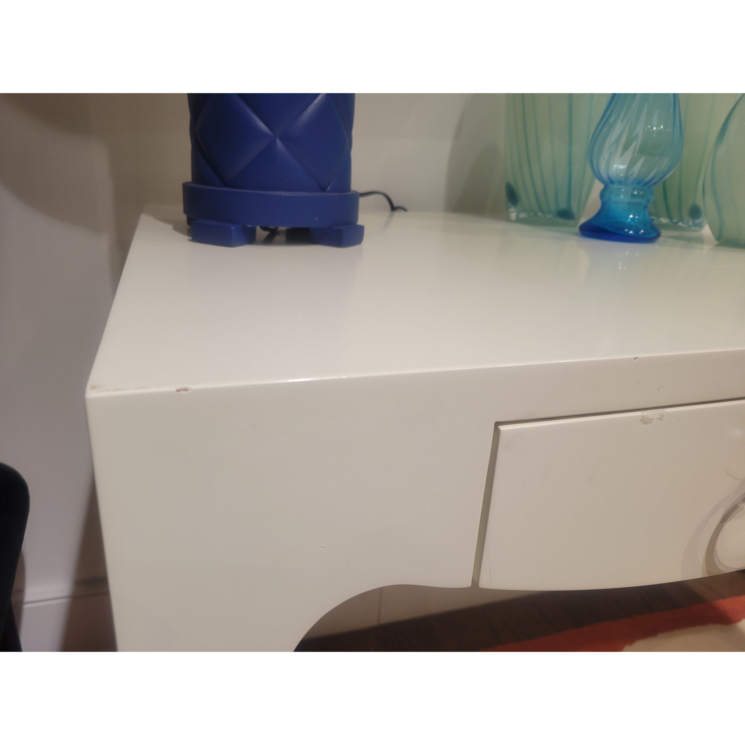 'Jordan' Regency Scalloped Console / Writing Desk by Bungalow 5 - colletteconsignment.com