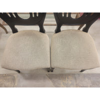 SET of 6 Italian Ebony Chairs w/ Fabric Seats by Costantini Pietro - colletteconsignment.com