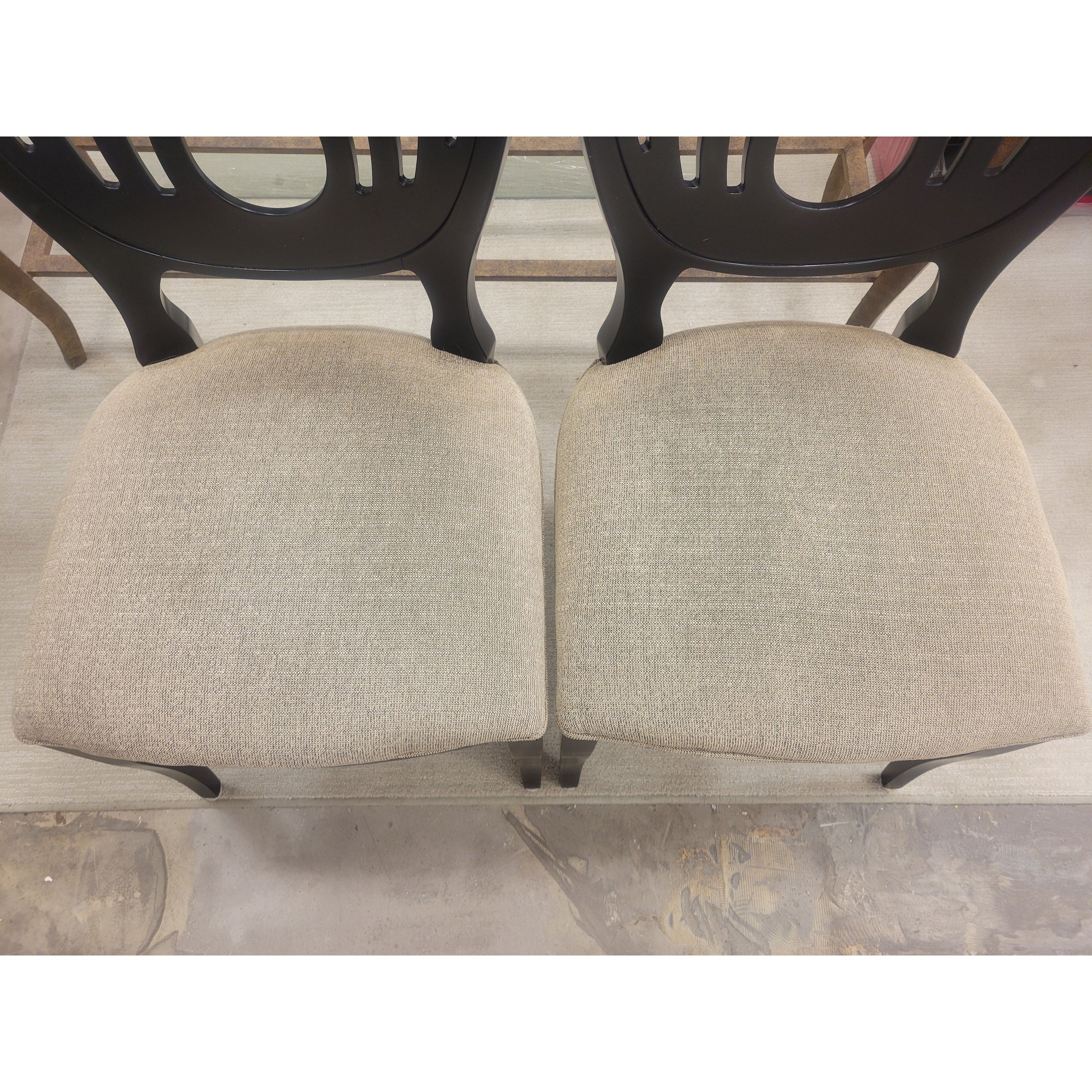 SET of 6 Italian Ebony Chairs w/ Fabric Seats by Costantini Pietro - colletteconsignment.com