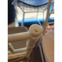 Bulgarian Faux Bamboo Dining Chair w/ Tan Cushion - AS IS