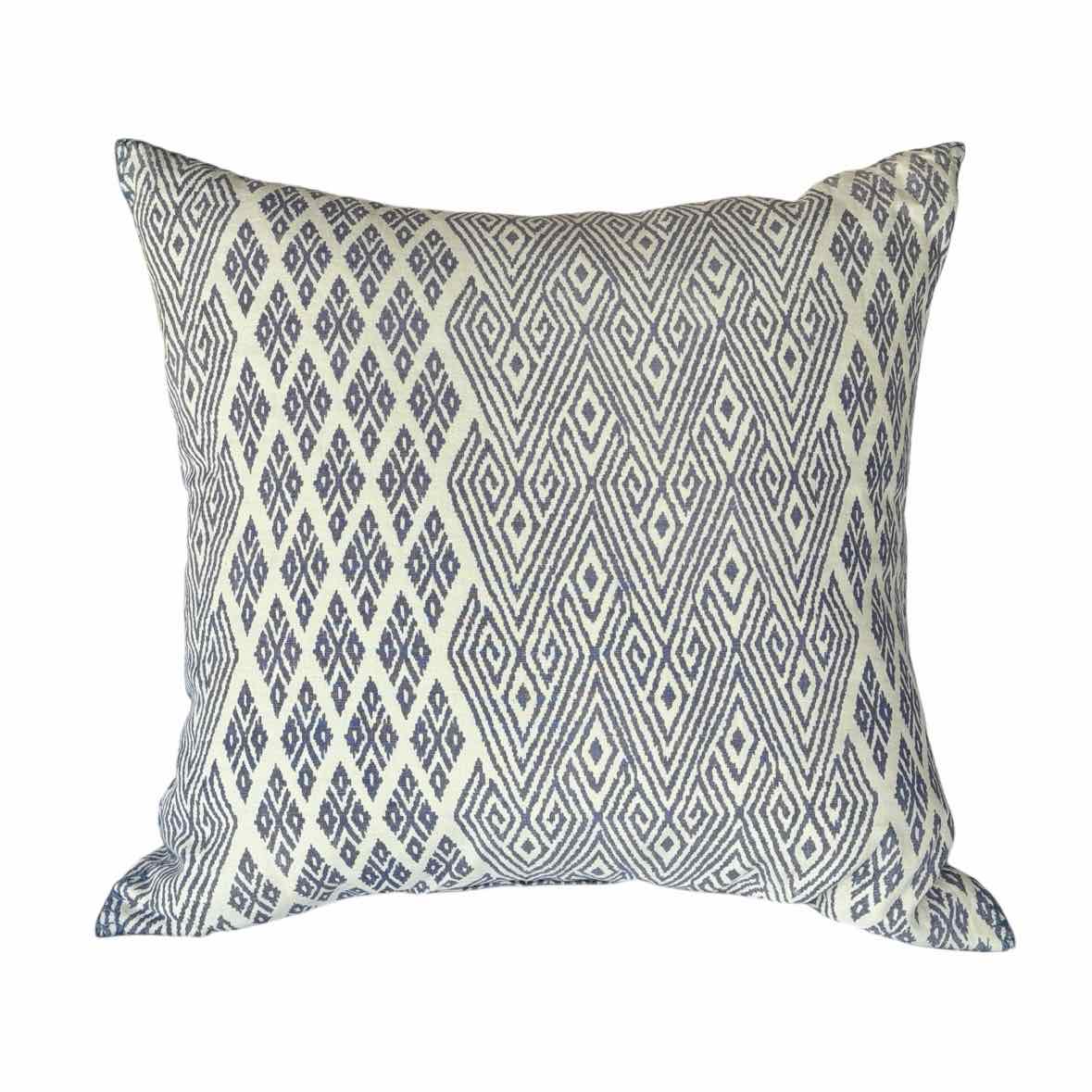 Oversized Blue/White Patterned Down Fill Pillow