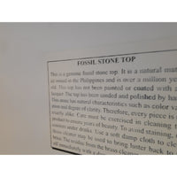 Vintage Fossil Stone Top Table w/ Iron Legs - colletteconsignment.com