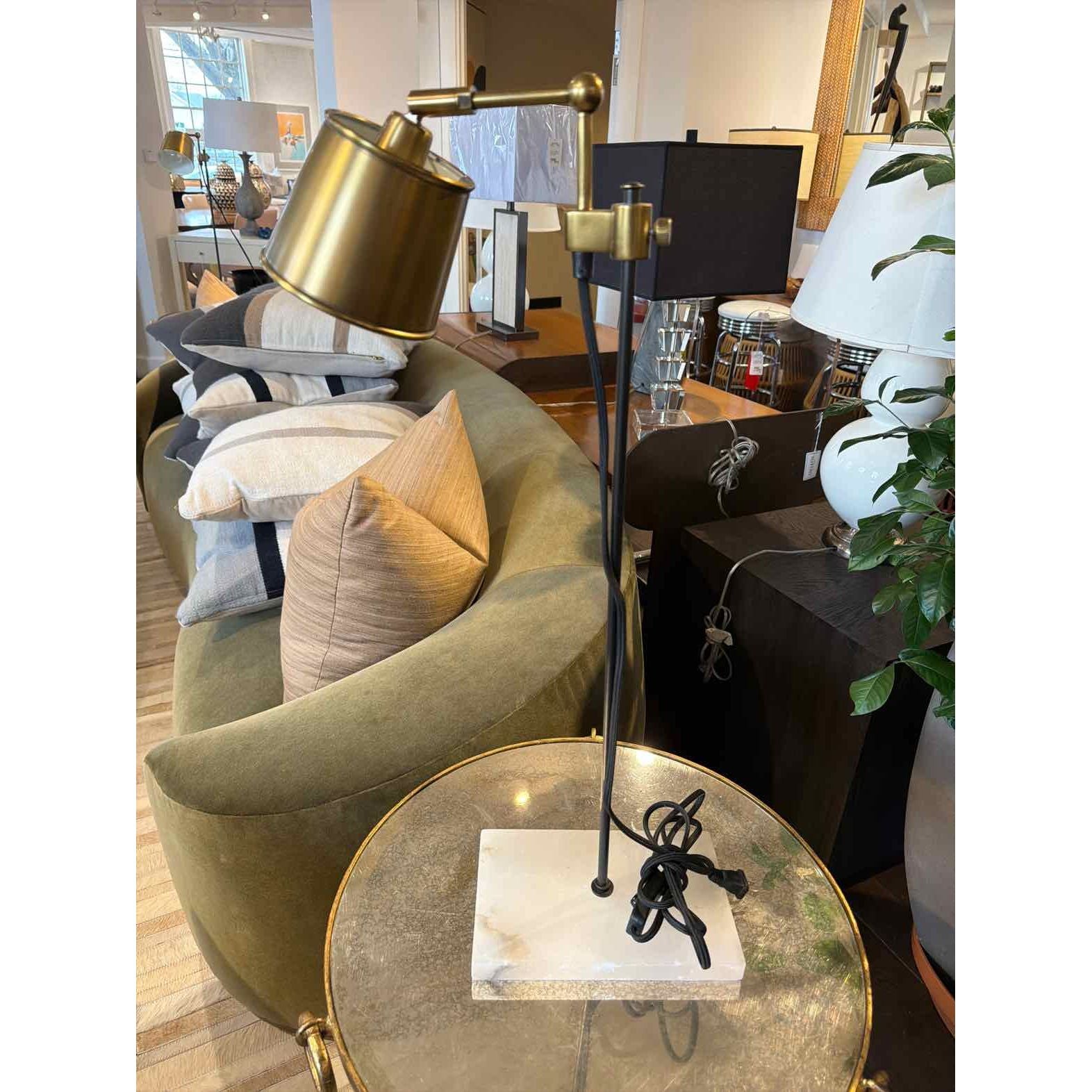 PAIR of Alabaster & Brass Lab Lights by Karakter x Anatomy Design - colletteconsignment.com