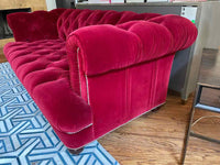 Red Velvet Chesterfield Sofa