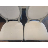 SET of 10 French Linen & Wood Round-Back Dining Chairs by Safavieh (AS IS) - colletteconsignment.com