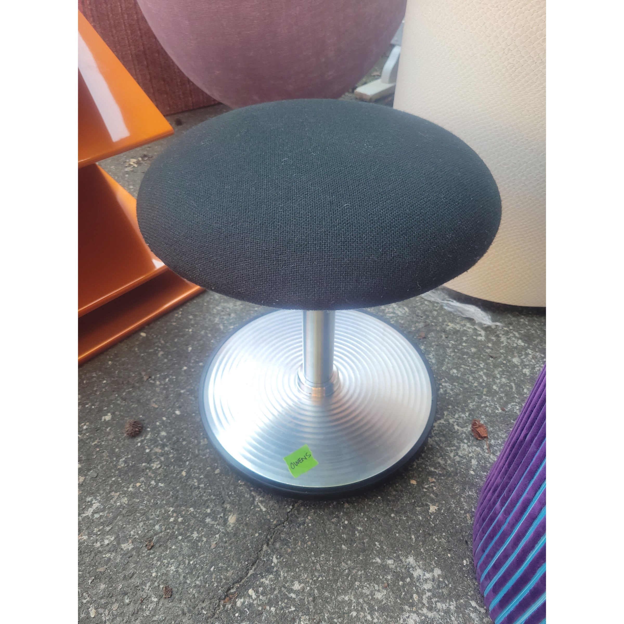 Metal Balance Stool w/ Black Cushion