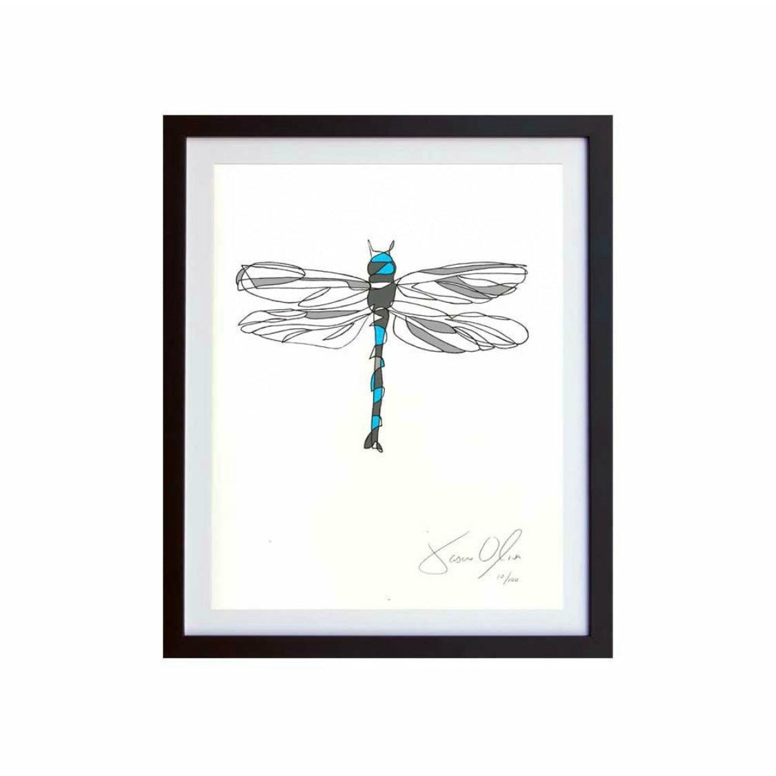 Dragonfly Color Medium Work on Paper 12/50 34"x26" by Jason Oliva - colletteconsignment.com