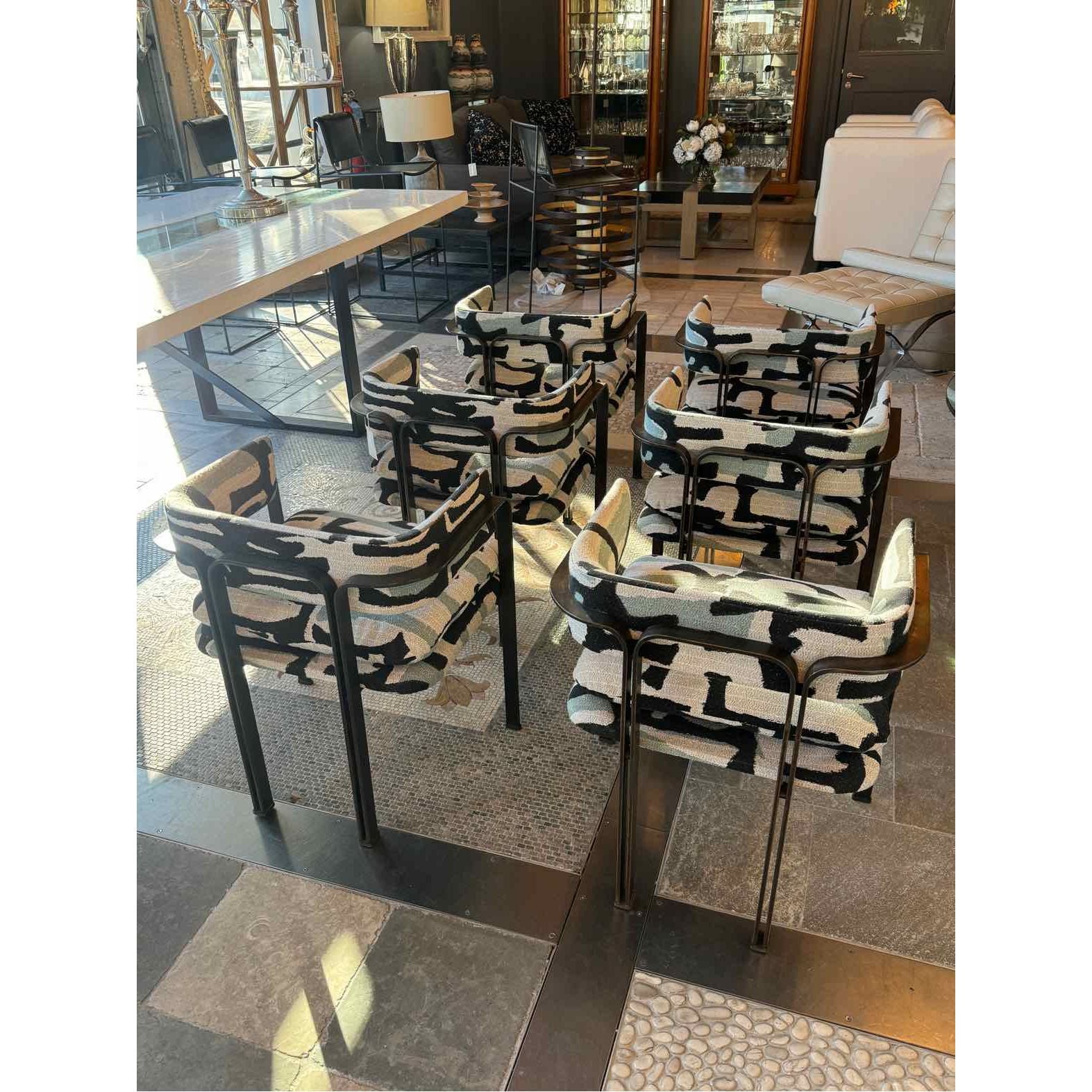 Set of 6 Circa, 1960's Italian Bronze Dining Chairs Purchased from Wright Auctio