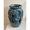 Blue Painted Wooden Vase - colletteconsignment.com