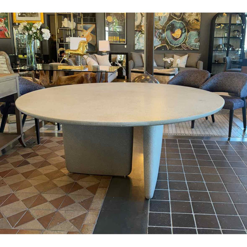 Tobi-Ishi Round Outdoor Dining Table in Grey Cement by B&B Italia