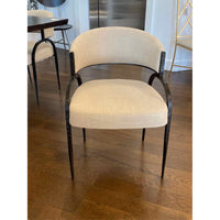 Arteriors Beige Linen Dining Chair w/Metal Frame