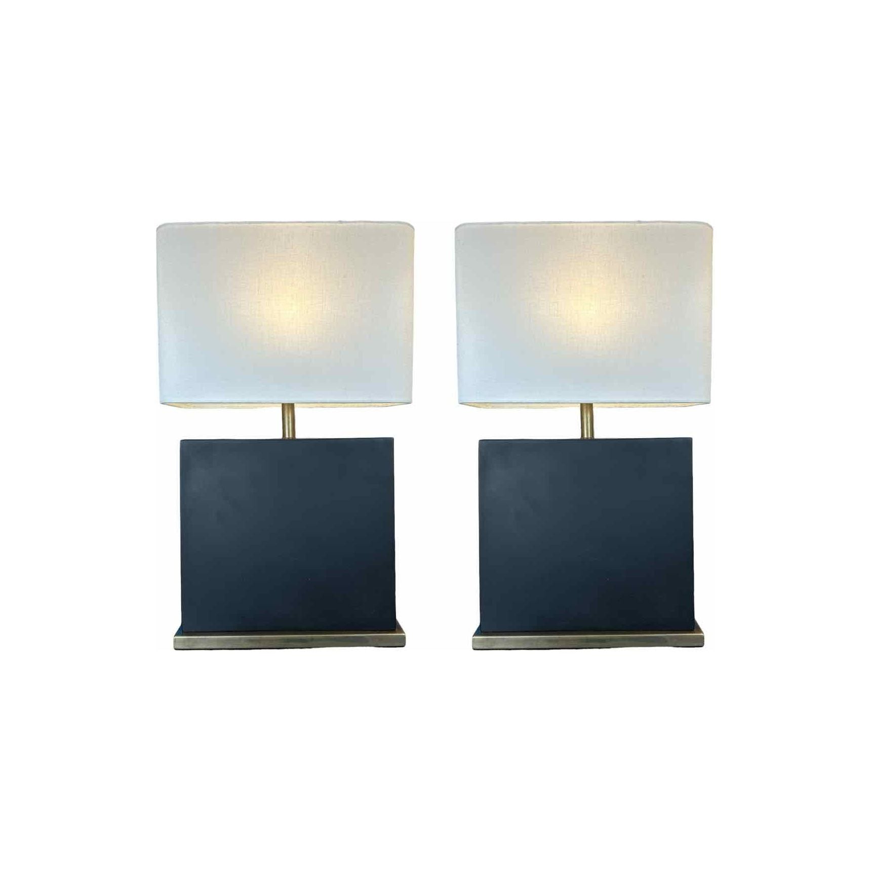 Pair of Martha Sturdy Table Lamps, fabricated in black resin