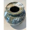 Italian Green Onyx Marble Vase 9"Diam X 9"H