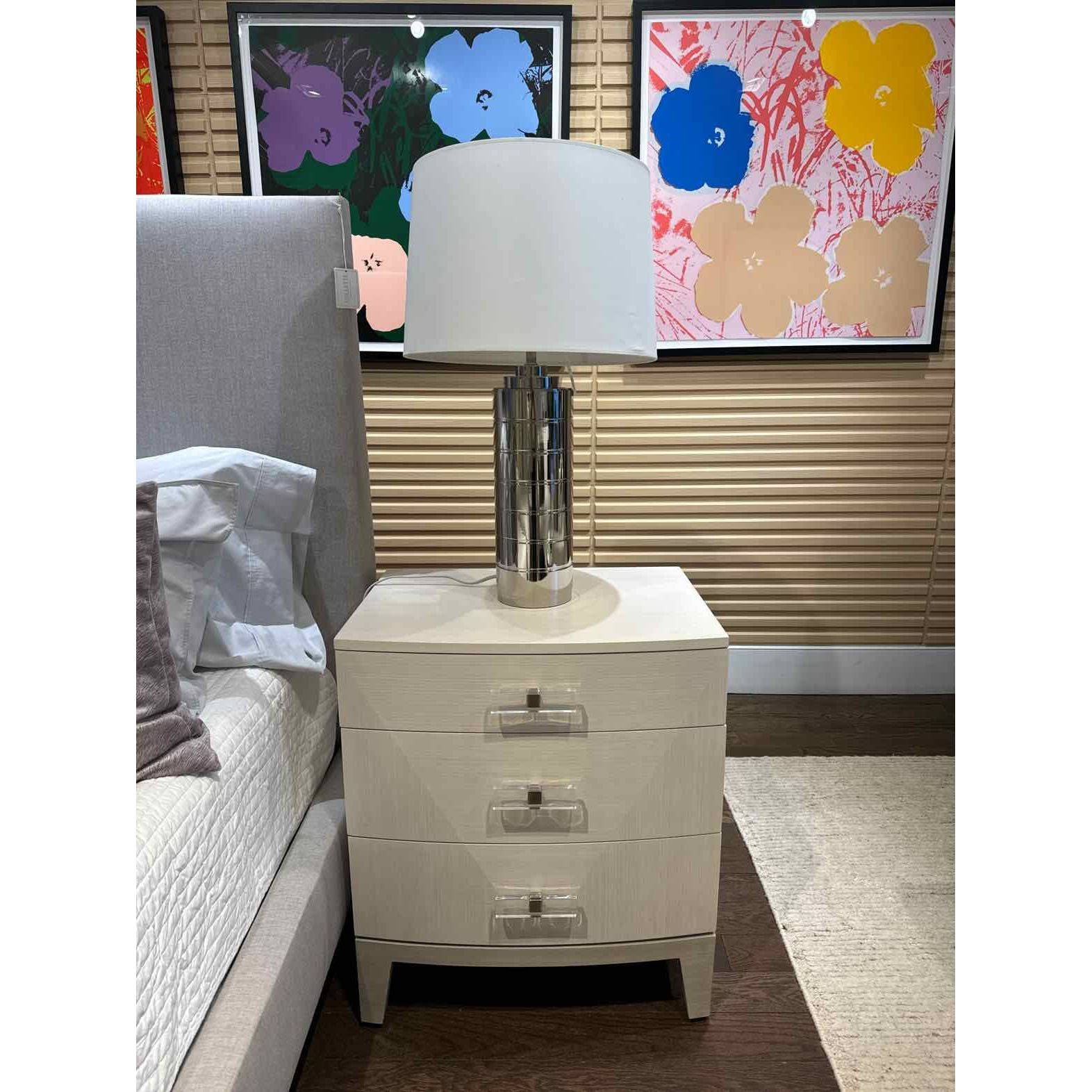 Pair of RL Montgomery Table Lamp in Polished Nickel 29"Hx18"W - colletteconsignment.com