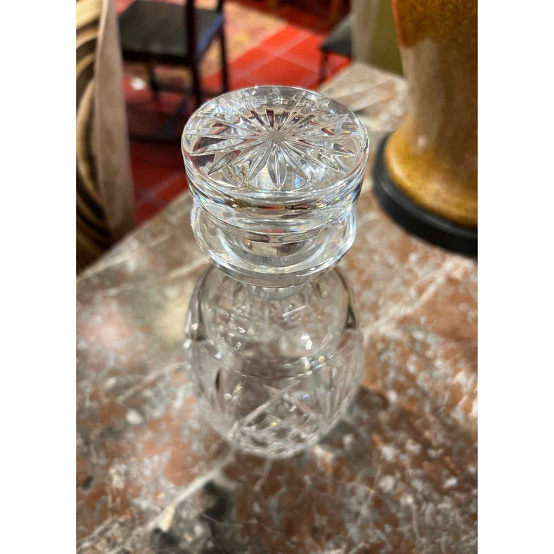 Crystal Whiskey Decanter with Ornate Design - colletteconsignment.com