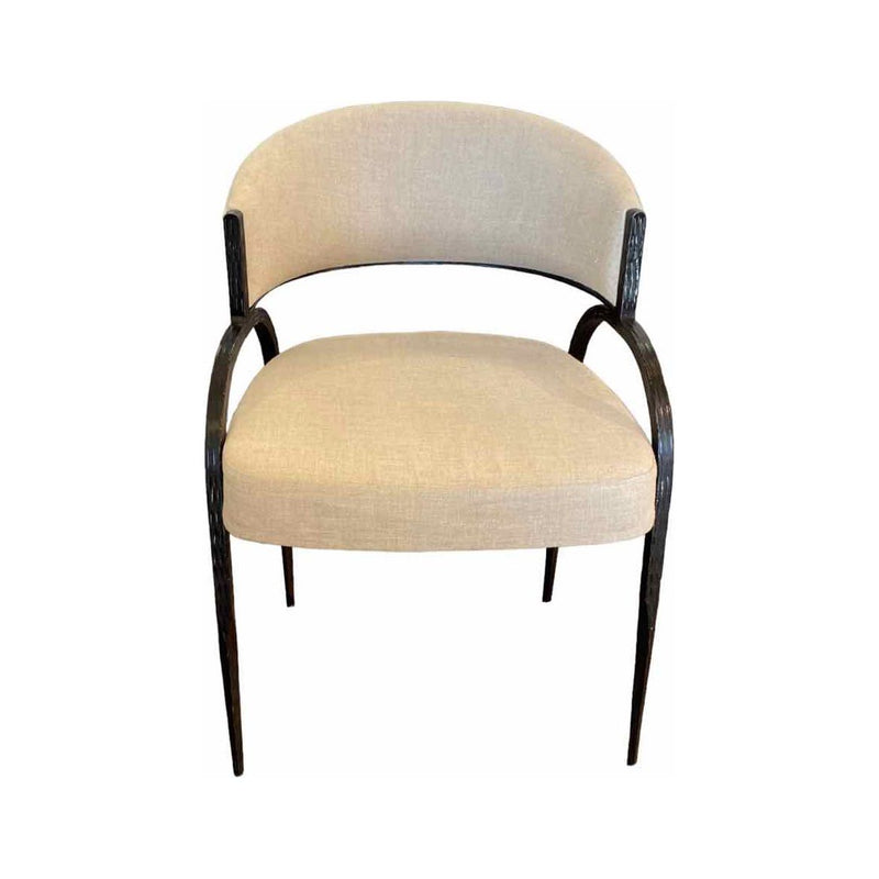 Arteriors Beige Linen Dining Chair w/Metal Frame