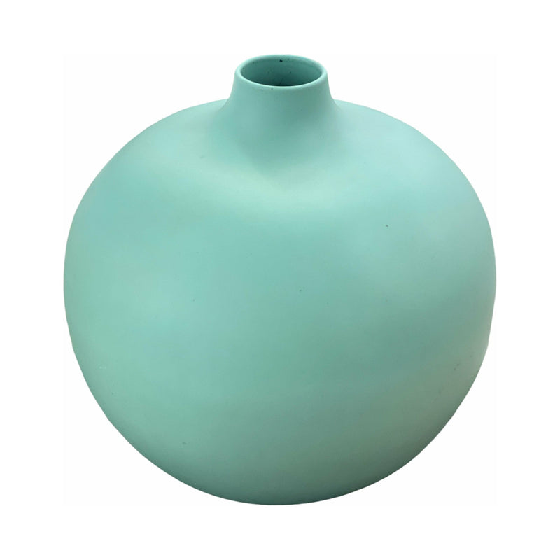 Green Glass Round Vase - colletteconsignment.com
